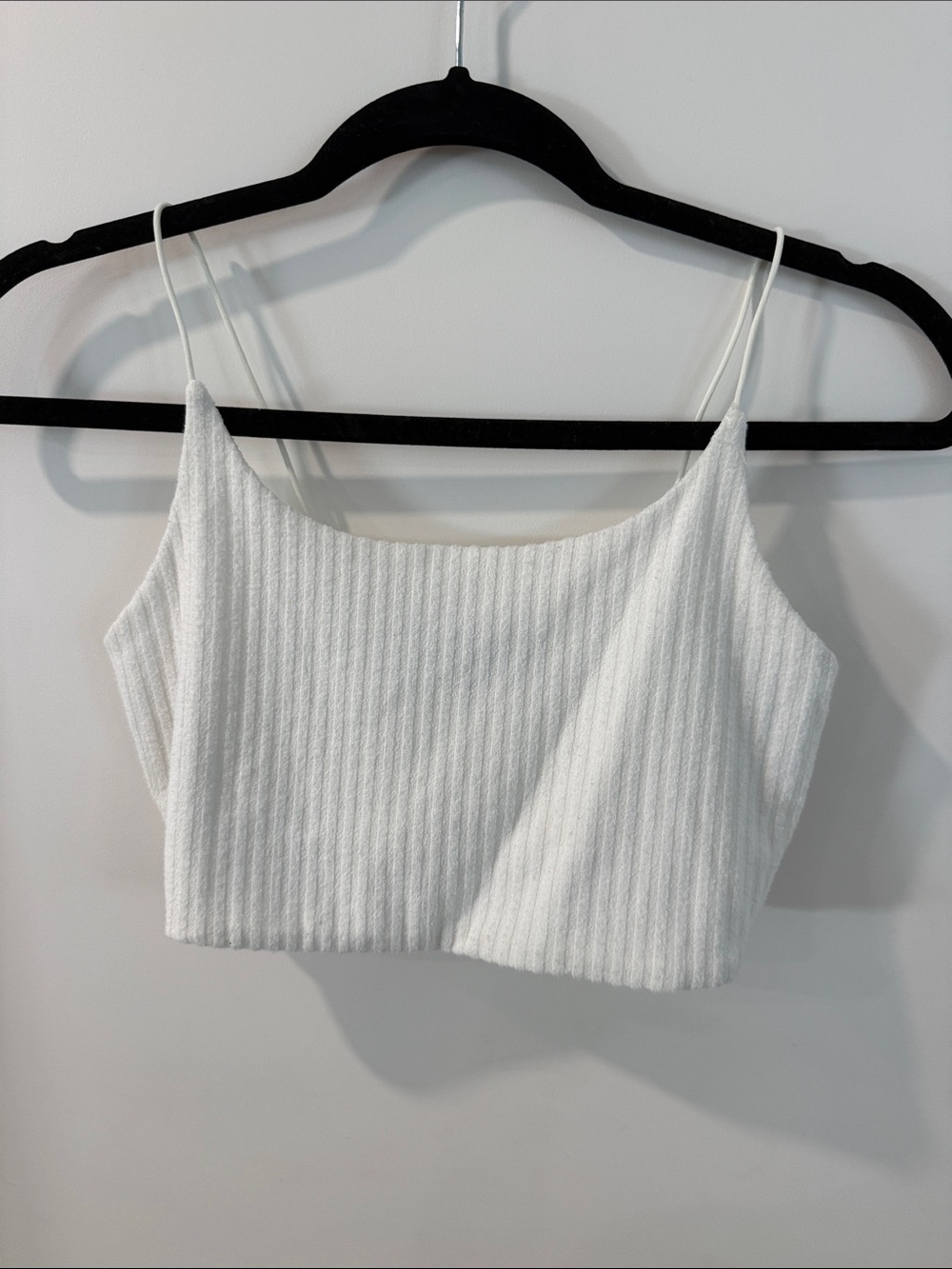 Lulu's White Ribbed Cami Crop Top